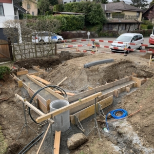 Magerbeton-Streifenfundament-Schalung