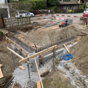 Streifenfundament-Bewehrung-Schalung