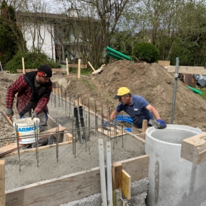 Beton-Nachbehandlung-Streifenfundament