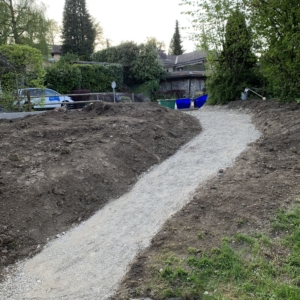 Kiesweg-Feinplanie-Humusieren